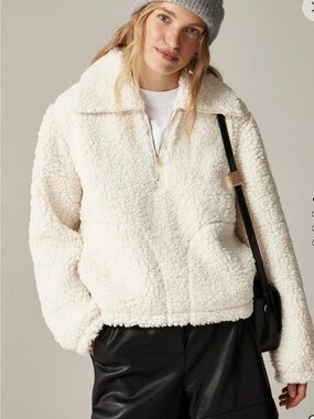 JCrew sherpa half zip up jacket